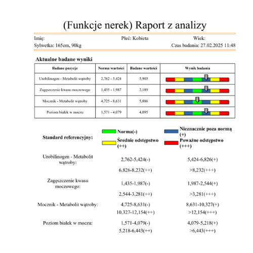 Badanie podstawowe Quantum – przykładowy obszar nerki